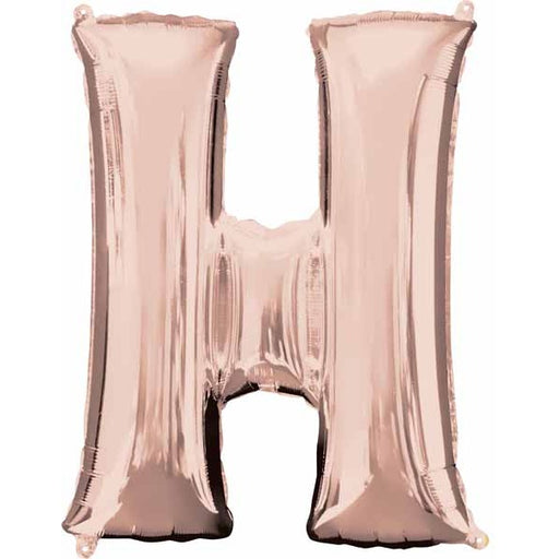 Rose Gold Letter H Balloon, 16 Inch