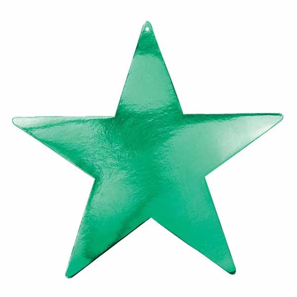 Green Foil Star Decoration, 9 Inch