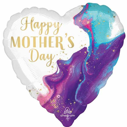 Happy Mother's Day Alluring Marble 18" Heart Foil Balloon