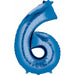 Anagram Blue Number 6 Foil Balloon, 34 Inch