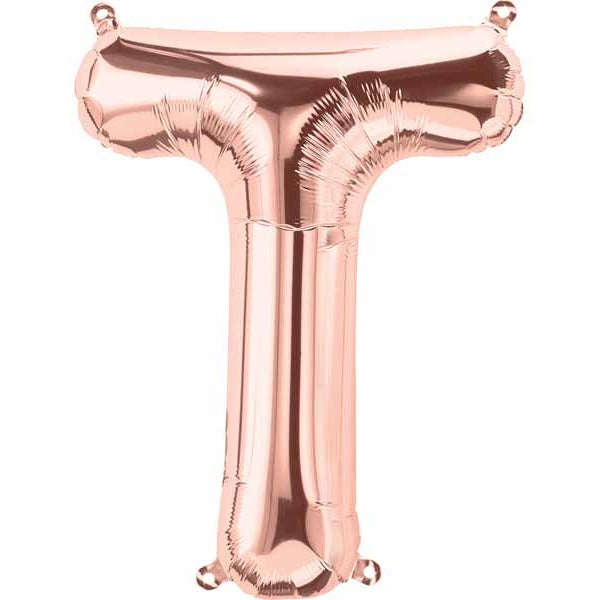 16 Inch Rose Gold Letter T Balloon