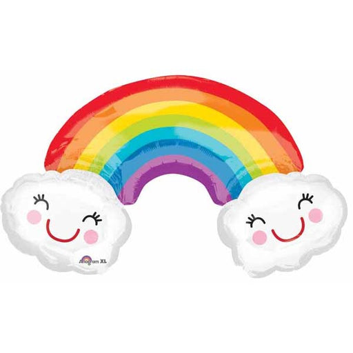 Rainbow with Clouds 37 Inch Foil Balloon