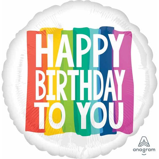 Rainbow Wishes Happy Birthday Jumbo Round Foil Balloon