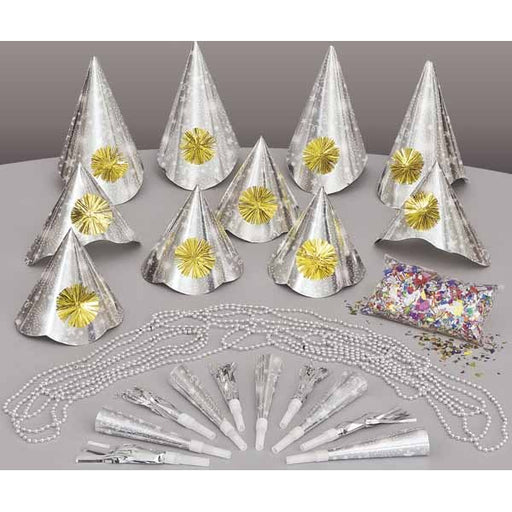 Silver New Year's Eve Party Kit for 10