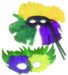 White Feather Mask with Stick, Pack of 36