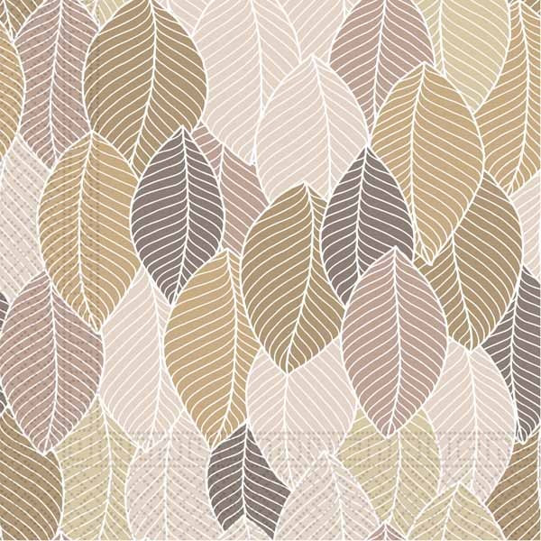 Brown Leaves 3-Ply Luncheon Napkins, 20 Pack