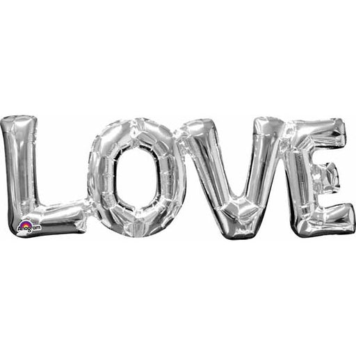 Silver LOVE Block Letter Foil Balloon