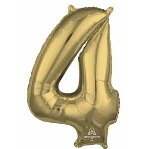 26-Inch White Gold Number 4 Balloon