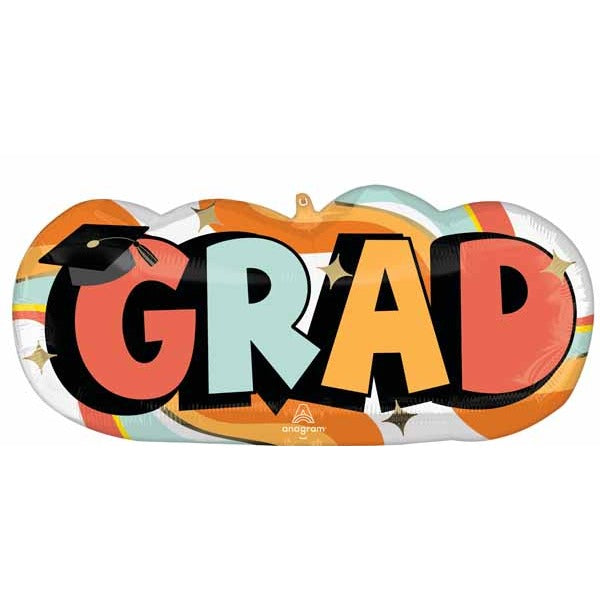 Groovy Grad 30-Inch Shaped Foil Balloon