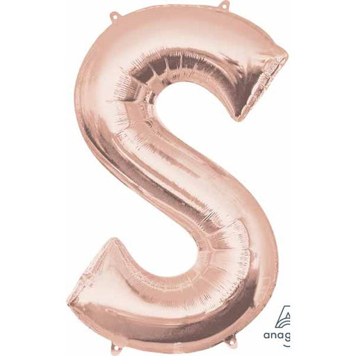 35 Inch Rose Gold Letter S Balloon