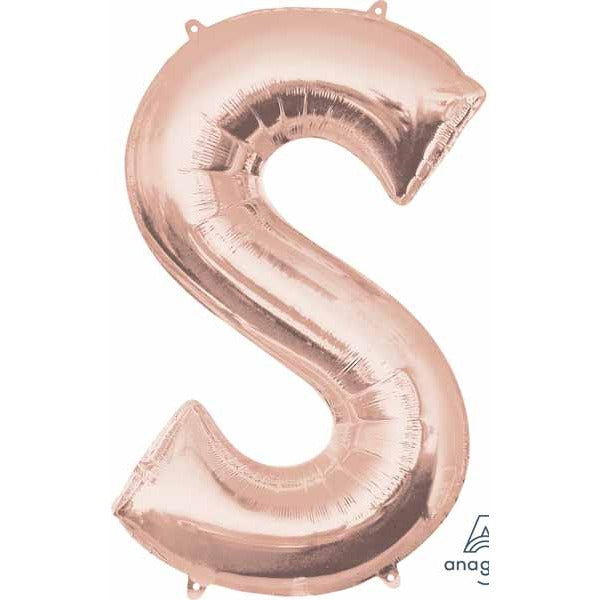 16 Inch Rose Gold Letter S Balloon