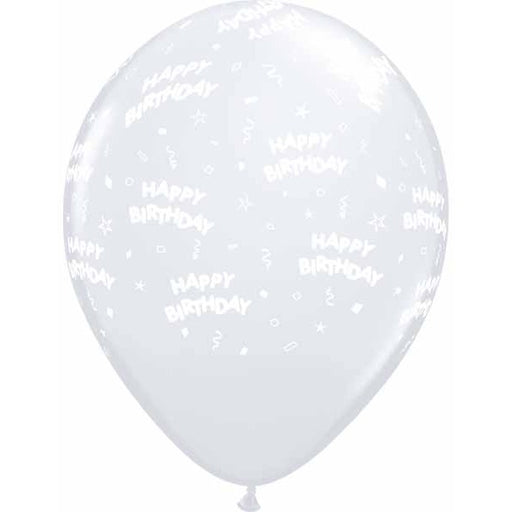 HAPPY BDAY ALL OVER 12" 50/BAG CLEAR