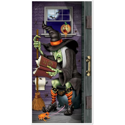 Décoration de porte d'Halloween « Witch Restroom », 30 po x 62 po