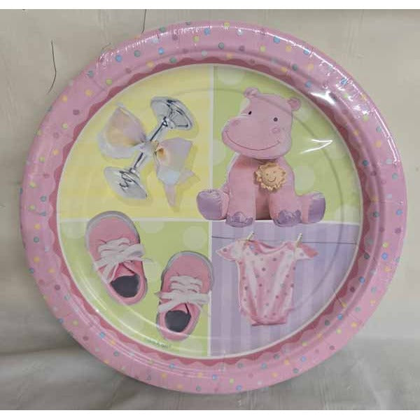 Teeny Tiny Girl 9-Inch Party Plates, 8 Count