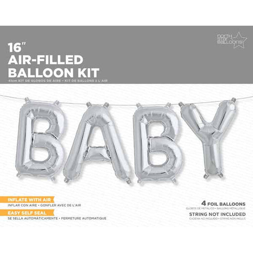 16" BABY Silver Foil Balloon Kit