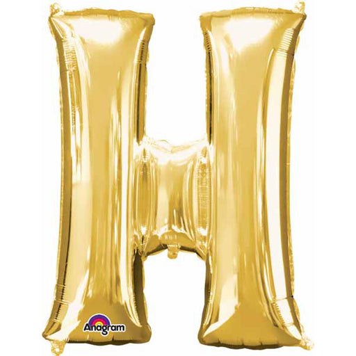 16" Gold Letter H Foil Balloon Shape Pack - L16