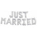 16" Just Married Silver Foil Balloon Kit.
