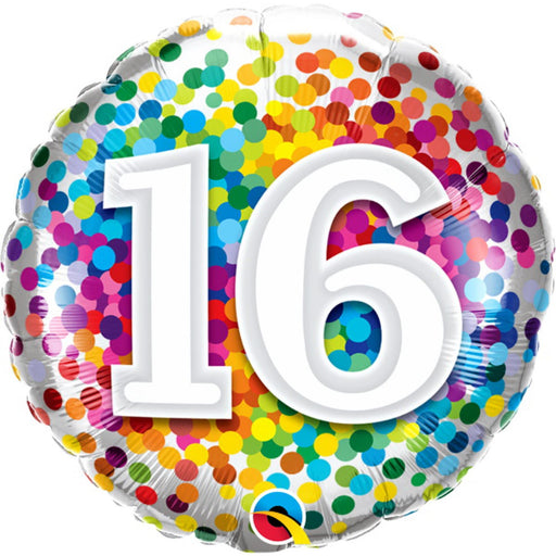 16 Rainbow Confetti Balloons
