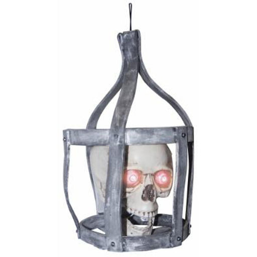 16" Sonic Skull In Cage (Set Of 4) With Led Lights.