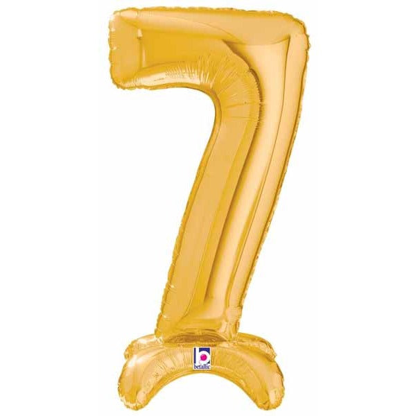 Gold Number 7 Megaloon Stand-Up Balloon, 25 Inch