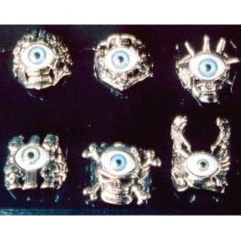 Skull Rings with Eye Details, 24 Count Display