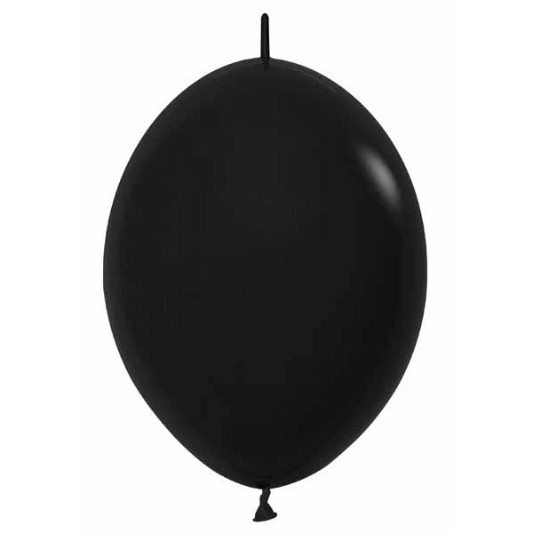 Sempertex Black 12" Link-O-Loon Latex Balloons, 25 Count