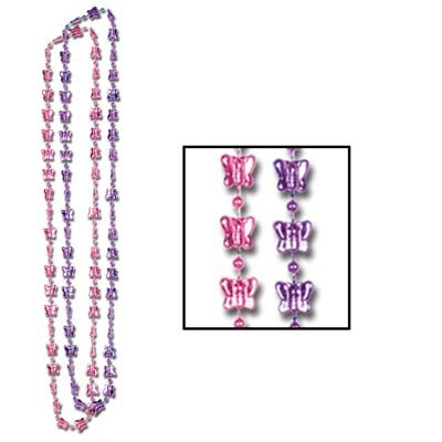 BUTTERFLY BEADS 4/CD 28" ASST. COLORS