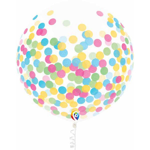 17" Confetti Balloon Pack With Ribbon - Multi-Colored (3/Pk)