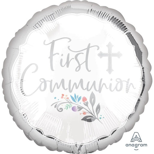 First Communion 18-Inch Round Foil Balloon
