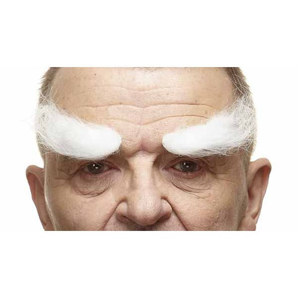 White Costume Eyebrows, 19 x 3 cm