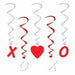 Valentine Whirls Hanging Decorations, 5 Pack