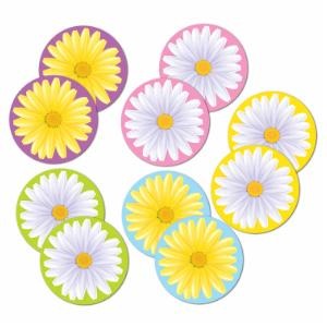 MINI DAISY CUTOUTS (10/PK)4" 2 SIDED