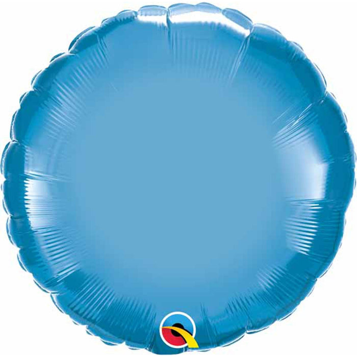 18" Chrome Blue Mylar Balloon.