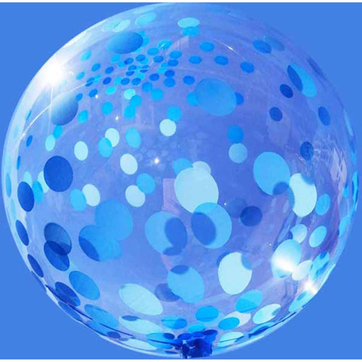 18" Clear Bubble Balloon With Blue Dots