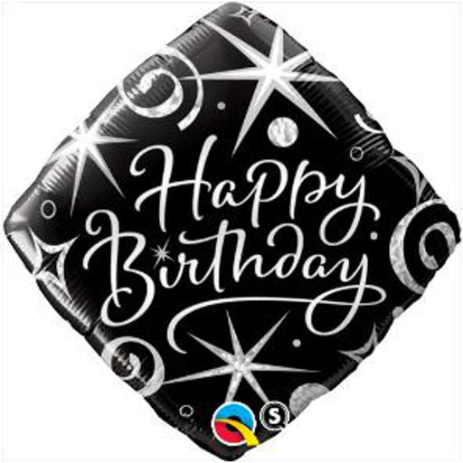 Happy Birthday Elegant Sparkles & Swirls 18" Foil Balloon (5/Pk)