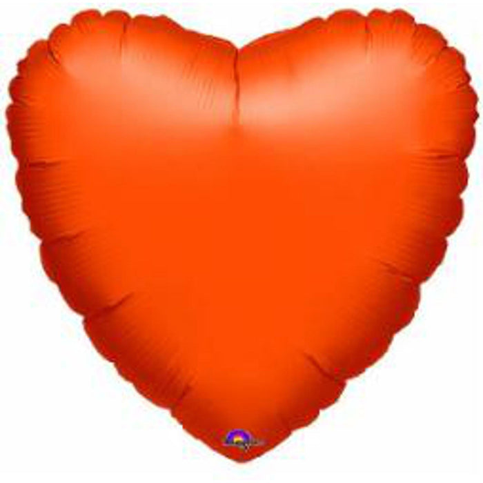 18" Heart Flat Orange S15 Balloon.