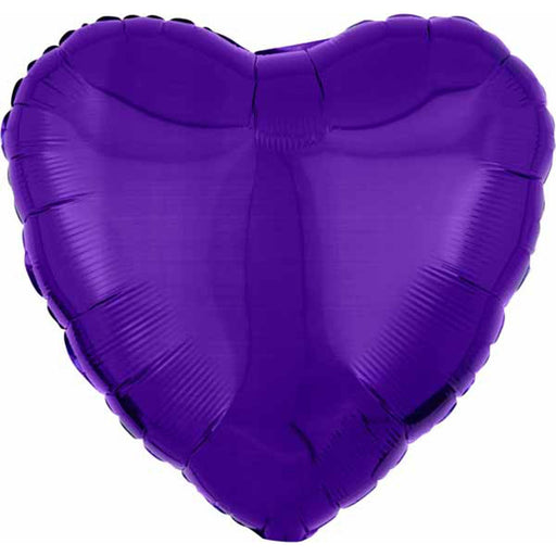 "18" Heart Pkg Metallic Purple Balloon Set With 15 Balloons"
