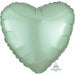 18" Heart Shaped Mint Green Balloon With Satin Luxe Finish - Complete Package