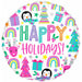 "18" Round Foil Balloon For Festive Holiday Decor - Bright Holidays S40 Pkg"