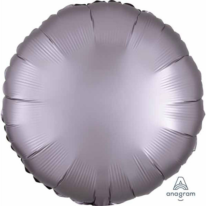 18" Round Greige Satin Luxe S18 Flat Tablecloth.