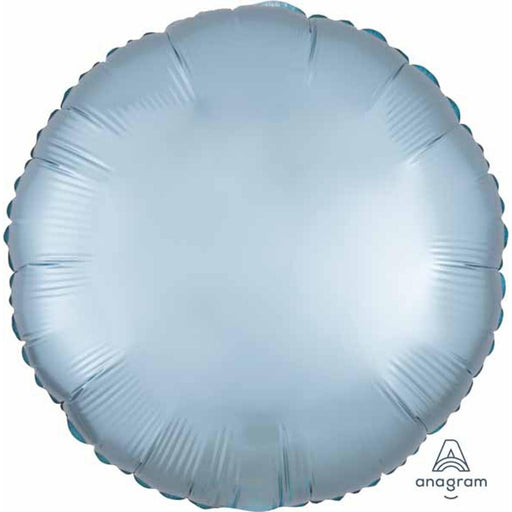 "18" Round Pastel Blue Satin Luxe Tablecloth - Flat Design"