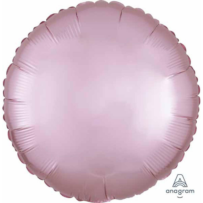 "18" Round Pastel Pink Satin Tablecloth"