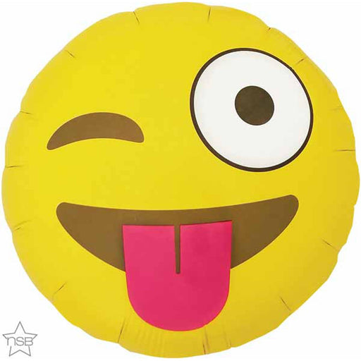 18" Round Winking Emoticon Pillow.