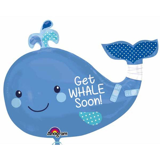 34-Inch Get Whale Soon Whale-Shaped Foil Balloon