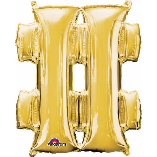 32 Inch Gold Hashtag Foil Balloon