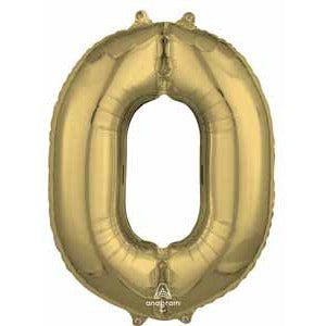 26 Inch White Gold Number 0 Balloon