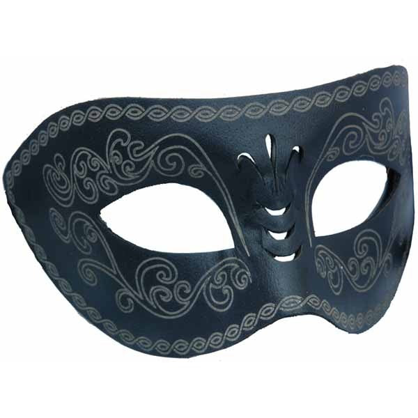 Black Leather-Cut Masquerade Mask