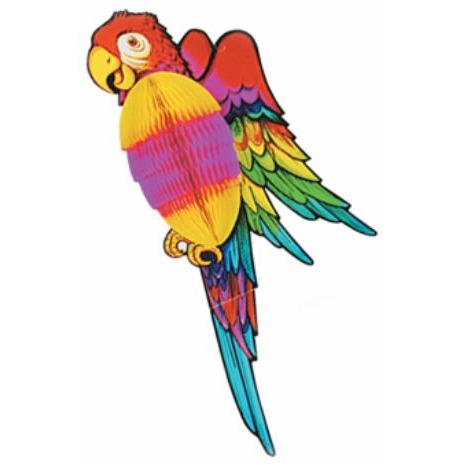17-Inch Madras Art-Tissue Parrot Decoration