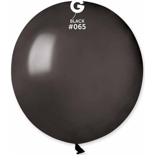 19" Metallic Black Balloons (25/Bag) - Gemar #065