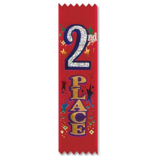 2nd Place Award Ribbons, 10 Pack